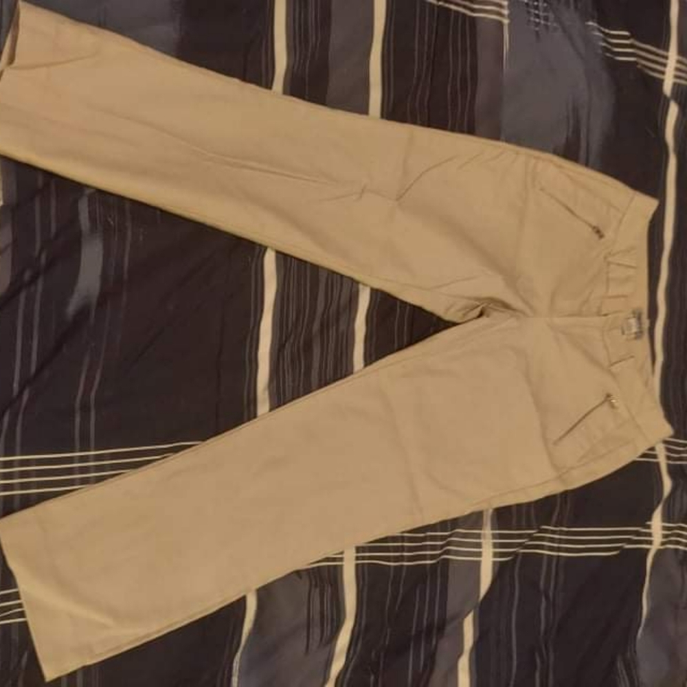 DKNY tan pants with zippered pockets